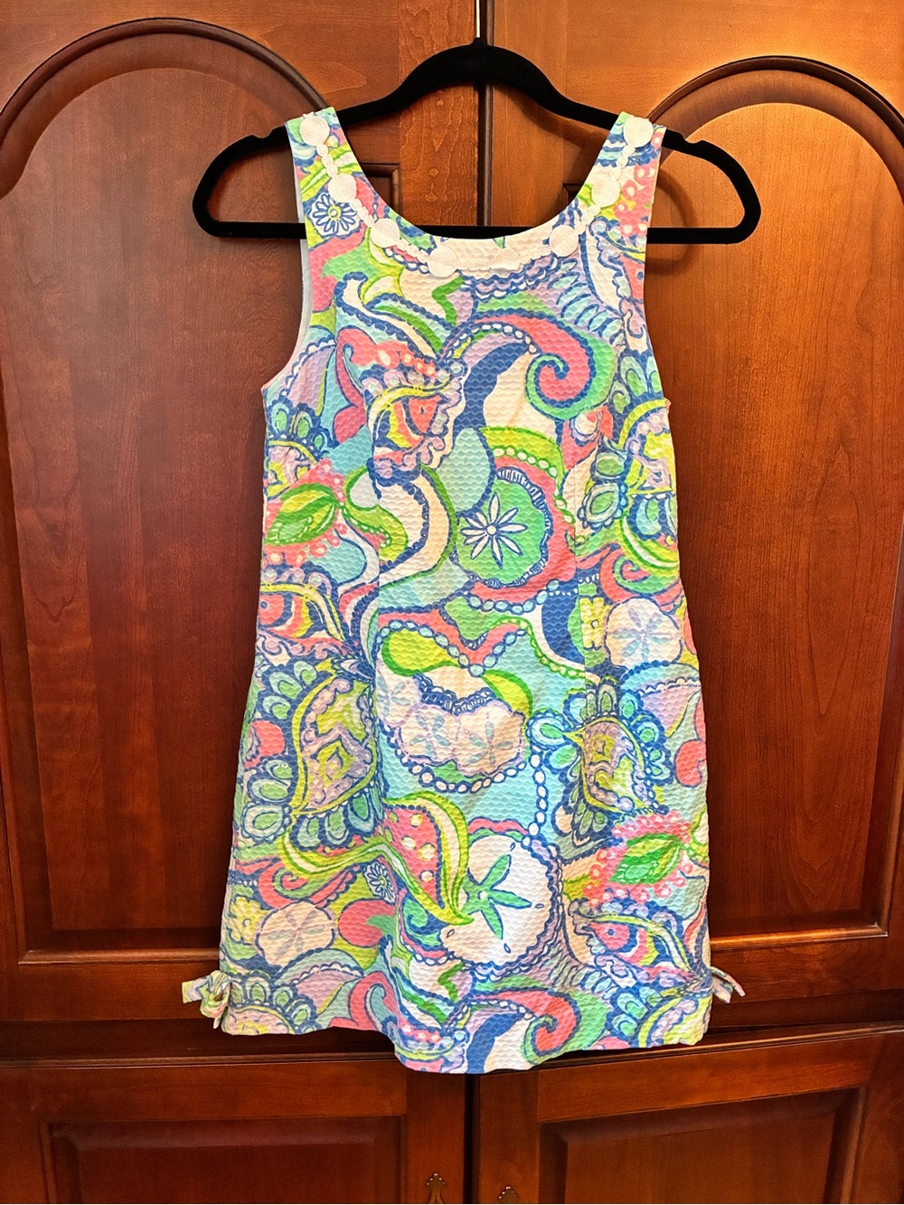 Lilly Pulitzer Sleeveless Paisley Shift Dress in Pink Blue Green Yellow 4